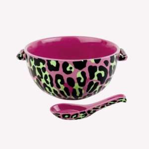 Sourpuss Rosa Leopard Skål & Sked