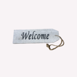 Träskylt Welcome