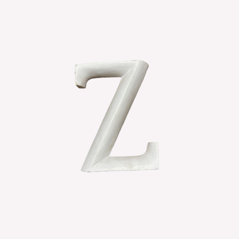 Trä Bokstav Z Stor Vit