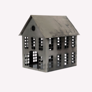 Hus Metall Old Grey Stor