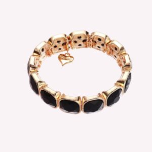 Gemini Armband Svart Sten/Guld